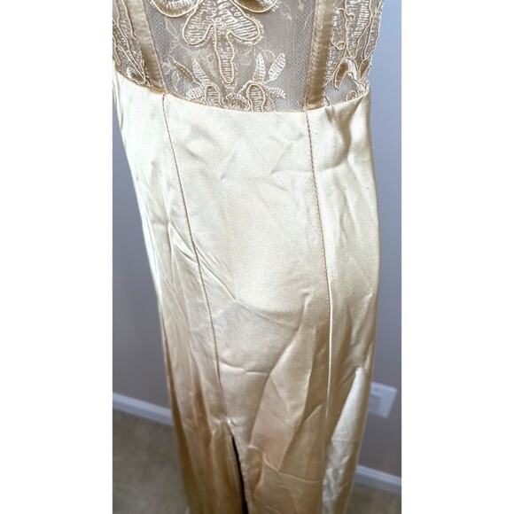 V. Chapman Dianthus Lace Bustier Corset Maxi Dress in Warm Sand Size 00 - Picture 6 of 12